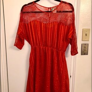 Red lace dress